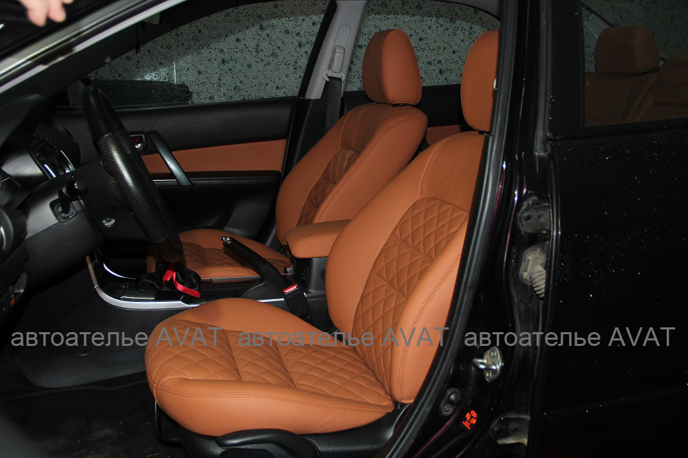 перетяжка передних сидений Mazda 6 кожей