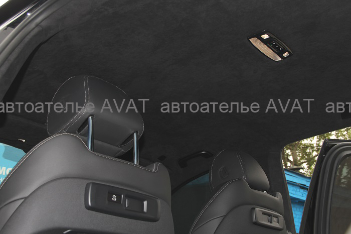 перетяжка потолка, стоек, динамикой (аналог алькантары) BMW X5 G05