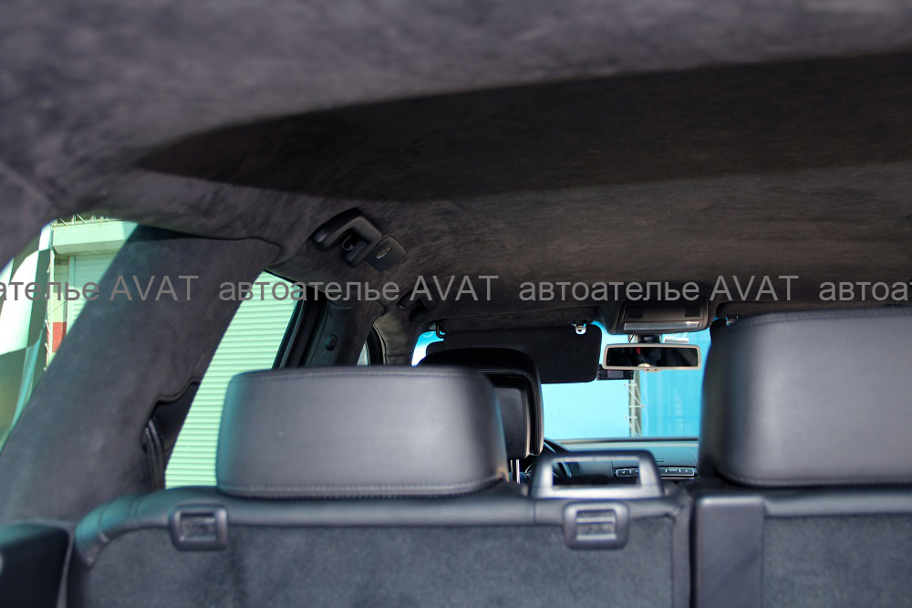 фото перетяжка потолка VW tuareg алькантарой